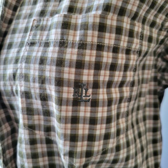 Vintage Ralph Lauren Plaid Button Front Shirt Brown Green Medium, Womens - Picture 11 of 11